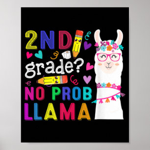 2nd Grade No Prob Llama Teacher Back To School For Poster