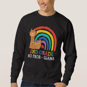 2nd Grade No Prob Llama Teacher Back To School Rai Sweatshirt
