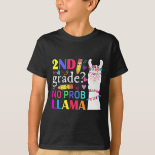 2nd Grade No Prob-llama Teacher Student First Day T-Shirt