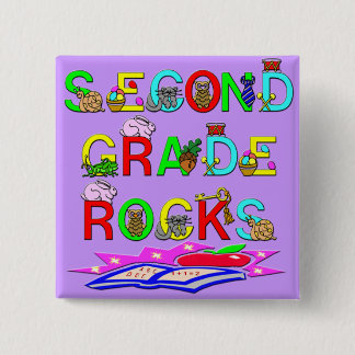 2nd Grade Rocks 15 Cm Square Badge