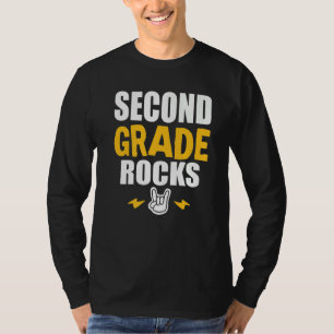 2nd Grade Rocks  Back To School Music Teacher Stud T-Shirt