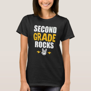 2nd Grade Rocks Back To School Music Teacher Stud T-Shirt