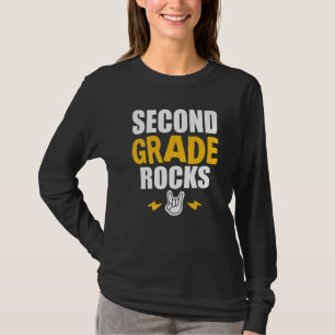 2nd Grade Rocks  Back To School Music Teacher Stud T-Shirt