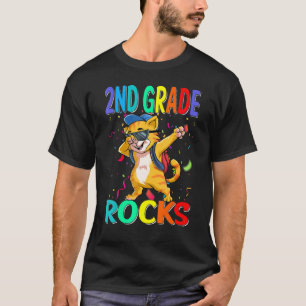 2nd Grade Rocks Cat Back To School T-Shirt