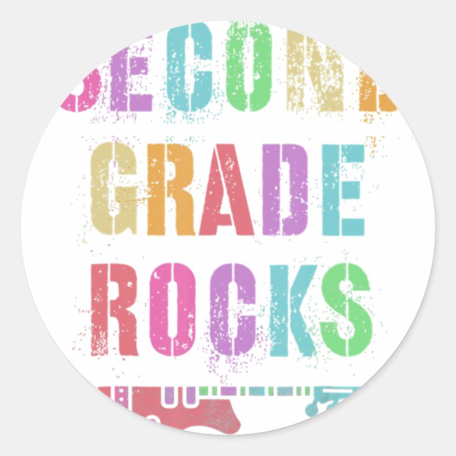 2nd GRADE Rocks Student Teacher Team Second Grader Classic Round Sticker (Front)
