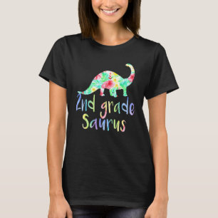 2nd Grade Saurus Floral Dinosaur Teacher Back To S T-Shirt