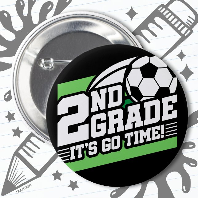 2nd Grade Soccer Football First Day Back To School 6 Cm Round Badge (Creator Uploaded)