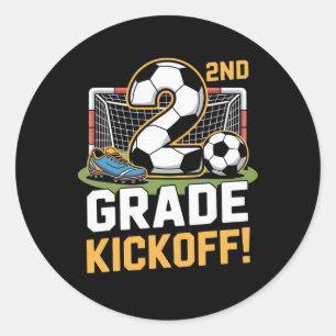 2nd Grade Soccer Kickoff Ck To School Kids Second  Classic Round Sticker