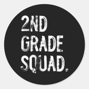 2nd Grade Squad Ck To School Student Teacher Classic Round Sticker