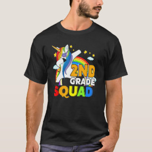 2nd Grade Squad Cute Dabbing Unicorn Kids Back To T-Shirt