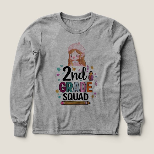 2nd Grade Squad Cute Girl Back To School  (Design Front)