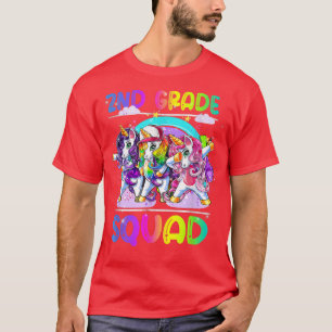 2nd Grade Squad Dabbing Unicorn Girls Kids Back To T-Shirt