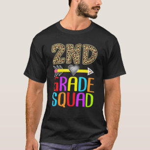 2nd Grade Squad Leopard Print Second Grade Teacher T-Shirt