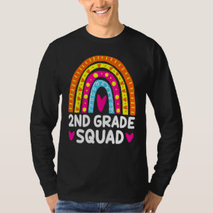 2nd Grade Squad Rainbow Heart Back To School Teach T-Shirt