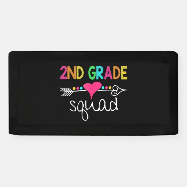 2nd Grade Squad Second Teacher Student Team Back Banner (Horizontal)