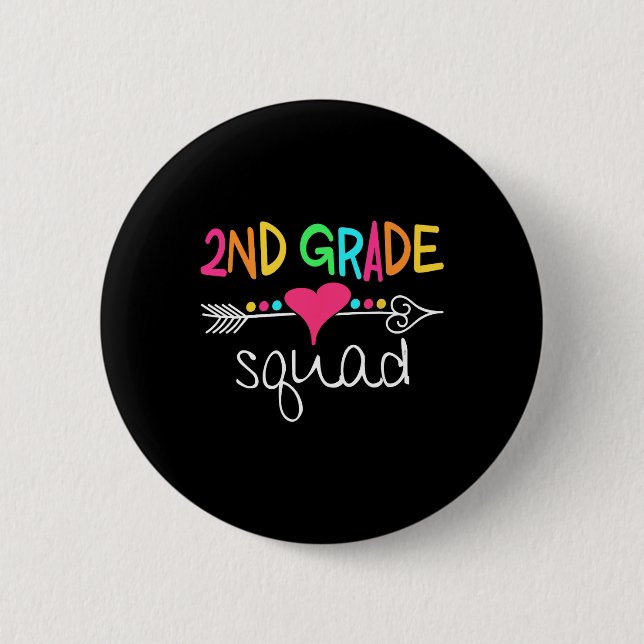 2nd Grade Squad Second Teacher Student Team Back T 6 Cm Round Badge (Front)