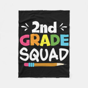 2nd Grade Squad Second Teacher Student Team Back T Fleece Blanket