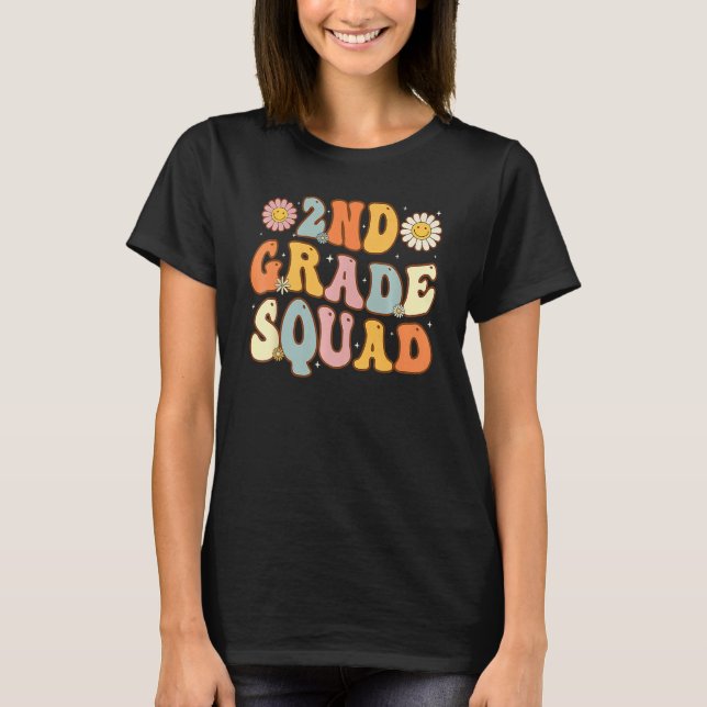 2nd Grade Squad Second Teacher Student Team Back T T-Shirt (Front)