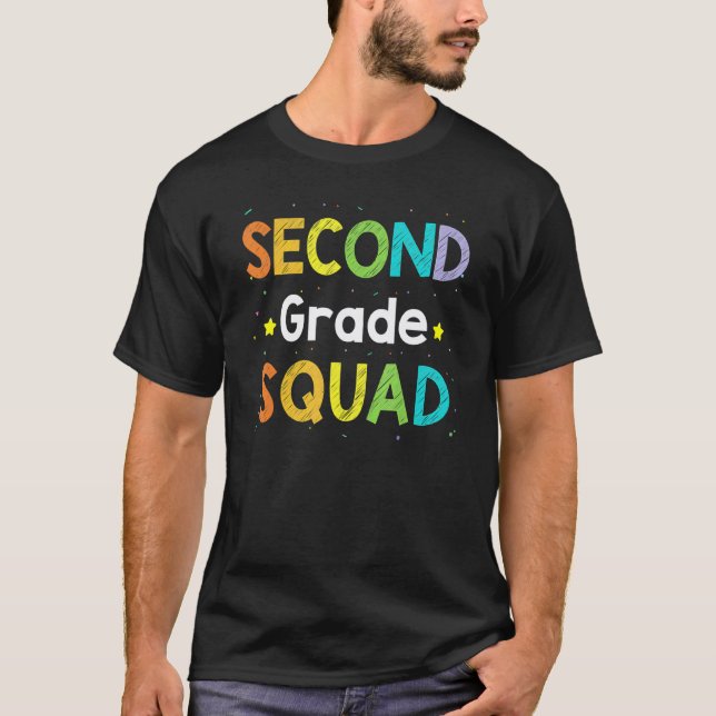 2nd Grade Squad Second Teacher Student Team Back T T-Shirt (Front)
