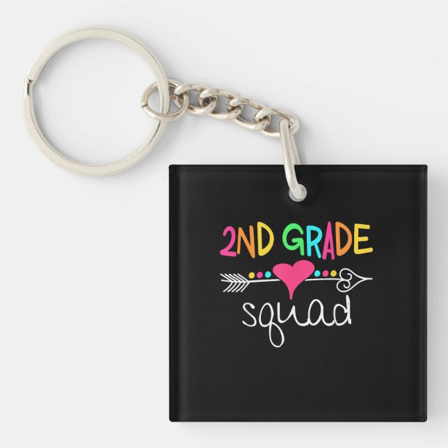 2nd Grade Squad Second Teacher Student Team Key Ring (Front)