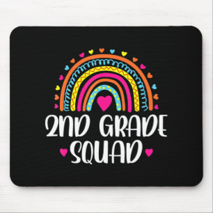 2nd Grade Squad Teacher Fun Rainbow Lover Back To  Mouse Pad
