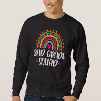 2nd Grade Squad Teacher  Rainbow  Back To School Sweatshirt