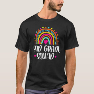 2nd Grade Squad Teacher Rainbow Back To School T-Shirt
