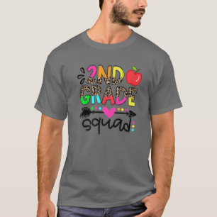 2Nd Grade Squad Teacher Student Second Grade Back T-Shirt