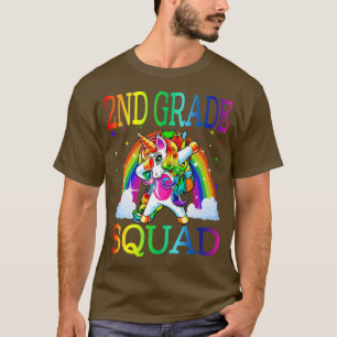 2nd Grade Squad Teacher Student Unicorn Back To Sc T-Shirt