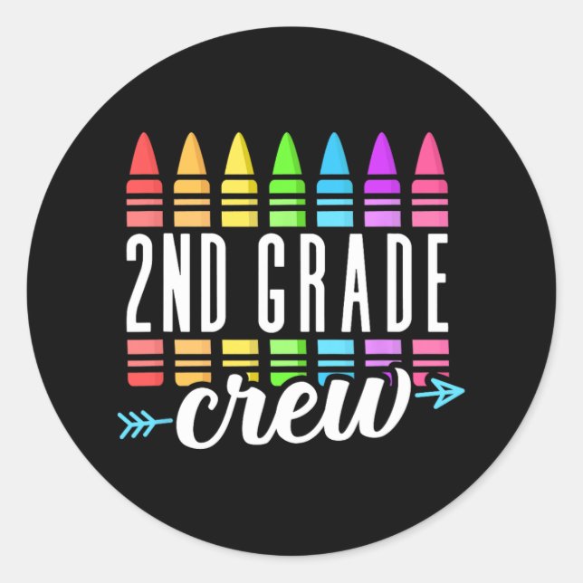 2nd Grade Squad Teacher Team Second Grade Rocks Ki Classic Round Sticker (Front)