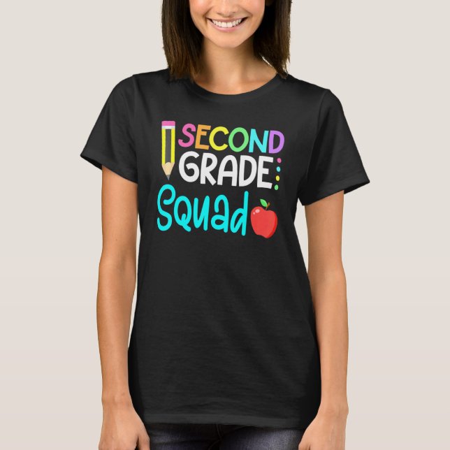 2nd Grade Squad Team Crew Back School Graduation T T-Shirt (Front)