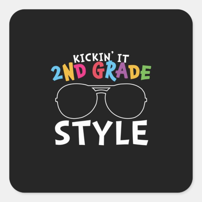 2nd Grade Teacher 2nd Grade Style Square Sticker (Front)