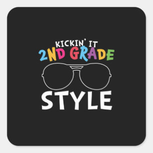 2nd Grade Teacher 2nd Grade Style Square Sticker