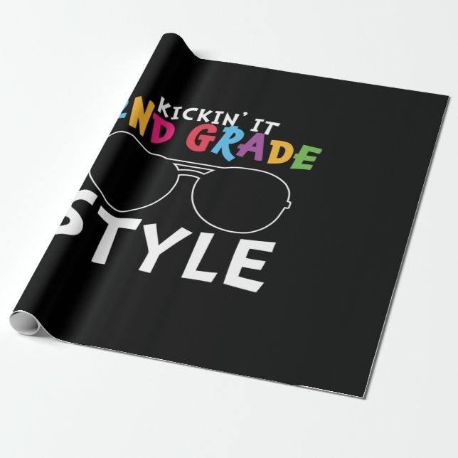 2nd Grade Teacher 2nd Grade Style Wrapping Paper (Unrolled)