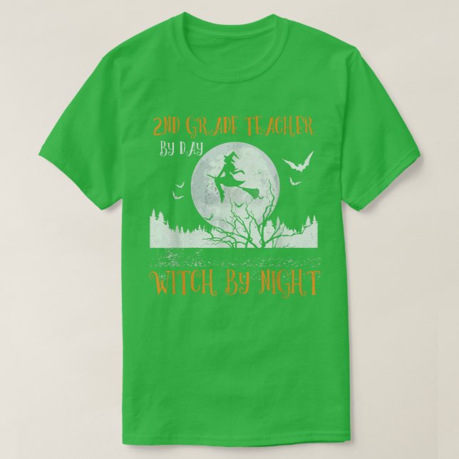 2nd Grade Teacher By Day Witch By Night Women Hall T-Shirt (Design Front)