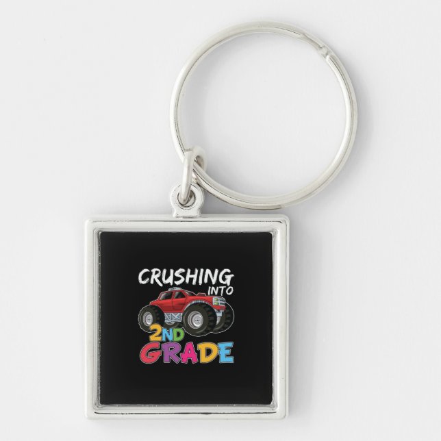 2nd Grade Teacher Crushing Into 2nd Grade Key Ring (Front)