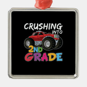 2nd Grade Teacher Crushing Into 2nd Grade Metal Tree Decoration