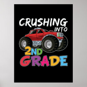 2nd Grade Teacher Crushing Into 2nd Grade Poster