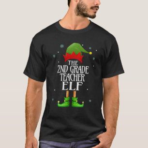 2nd Grade Teacher Elf Xmas Funny Family Matching C T-Shirt