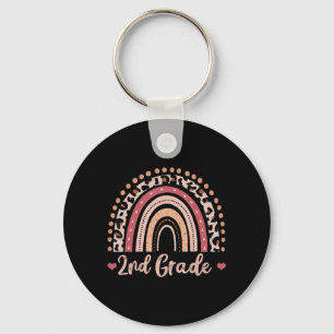 2nd Grade Teacher Fun Rainbow Lover Back To School Key Ring