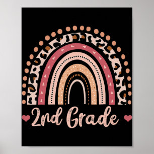 2nd Grade Teacher Fun Rainbow Lover Back To School Poster