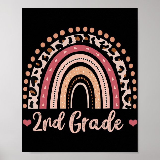 2nd Grade Teacher Fun Rainbow Lover Back To School Poster (Front)