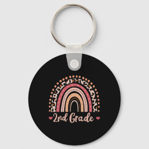 2nd Grade Teacher Fun Rainbow Lover Ck To School  Key Ring