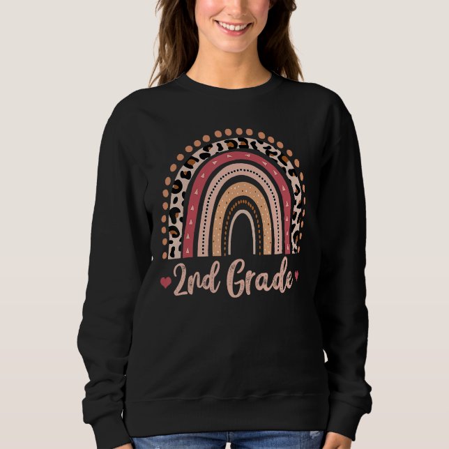 2nd Grade Teacher Funny Rainbow Lover Back To Scho Sweatshirt (Front)