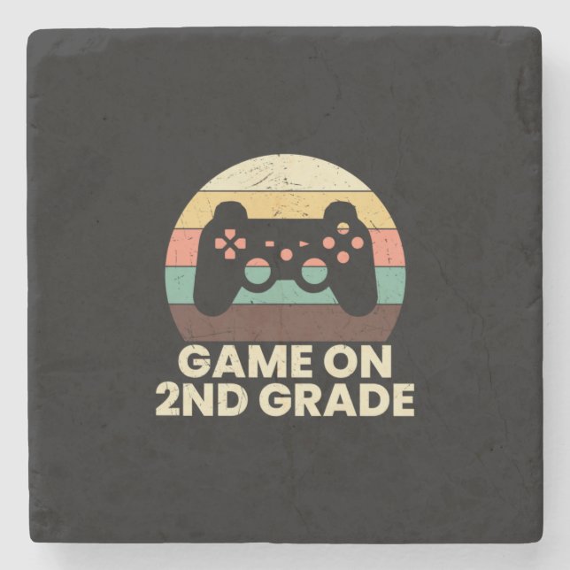 2nd Grade Teacher Game On 2nd Grade Stone Coaster (Front)
