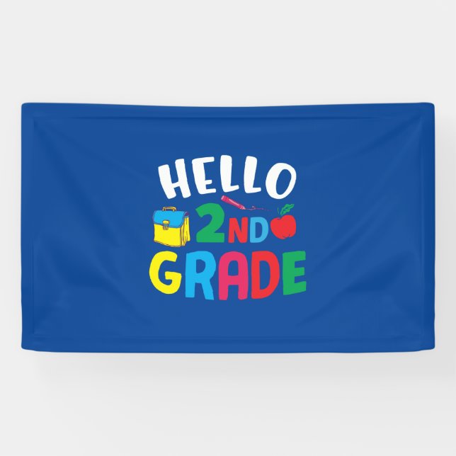 2nd Grade Teacher Hello 2nd Grade Banner (Horizontal)