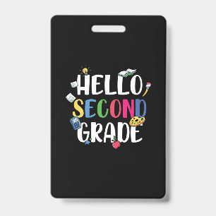 2nd Grade Teacher Hello Second Grade ID Badge