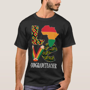 2nd Grade Teacher Love African American Black Hist T-Shirt