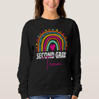 2nd Grade Teacher Rainbow Back To School Hello Sec Sweatshirt