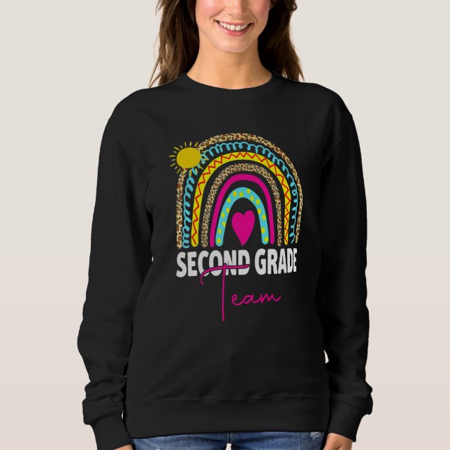 2nd Grade Teacher Rainbow Back To School Hello Sec Sweatshirt (Front)
